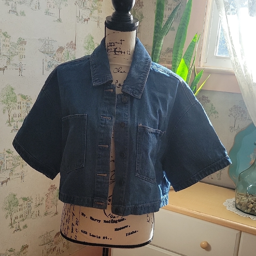 Cropped Jean Jacket, Short Sleeved REPOSH